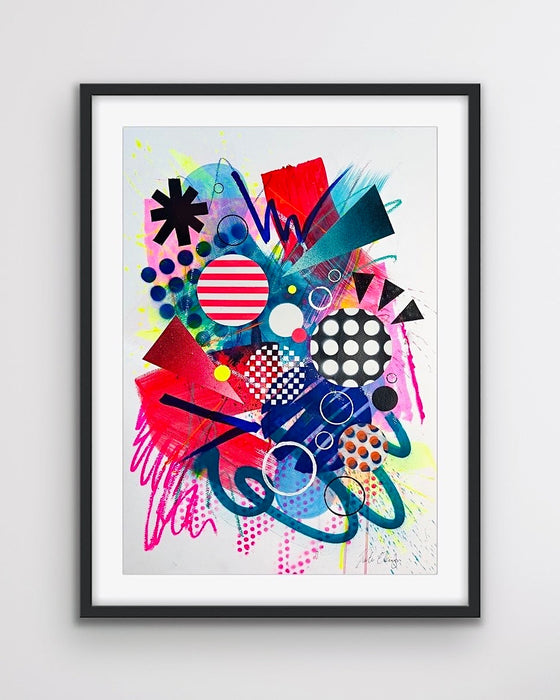 CALL ME, I'M OUTSIDE - Colourful Abstract Limited Edition Fine Art Print