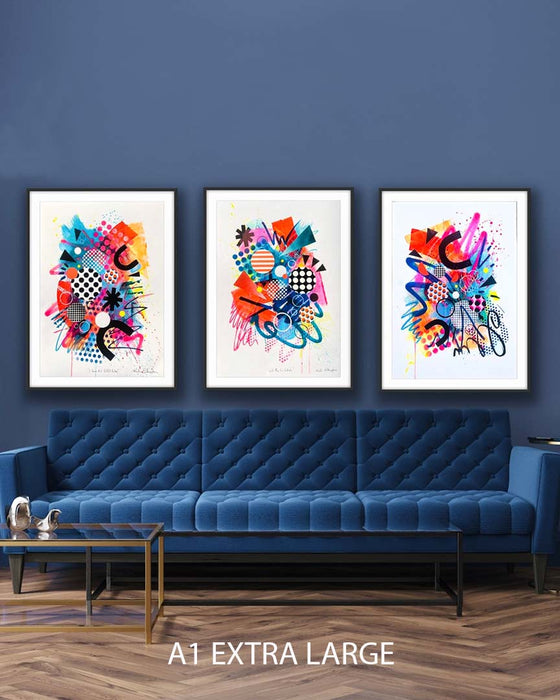 THE 'CLUB' LARGE TRIO GALLERY SET - Set Of Three A1 or A2 Large Fine Art Prints