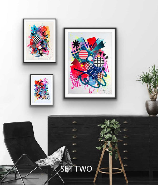 THE 'CLUB' MIXED SIZE TRIO GALLERY SET - Small(A4), Medium(A3) & Large(A2) Fine Art Prints
