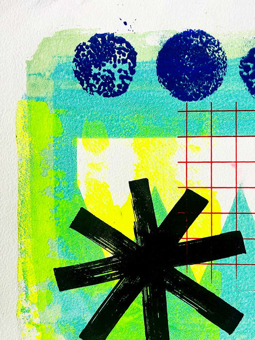 FUN PRINT#10 ORIGINAL ONE-OF-A-KIND MIXED-MEDIA SCREEN PRINT