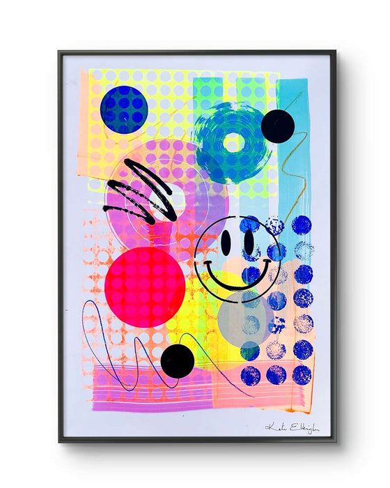 FUN PRINT#11 ORIGINAL ONE-OF-A-KIND MIXED-MEDIA SCREEN PRINT
