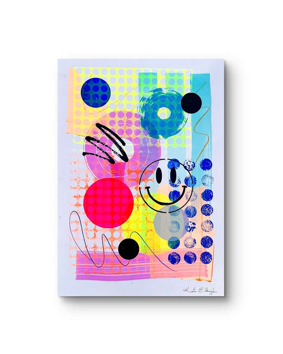 FUN PRINT#11 ORIGINAL ONE-OF-A-KIND MIXED-MEDIA SCREEN PRINT