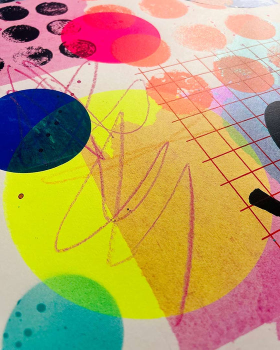 FUN PRINT#12 ORIGINAL ONE-OF-A-KIND MIXED-MEDIA SCREEN PRINT