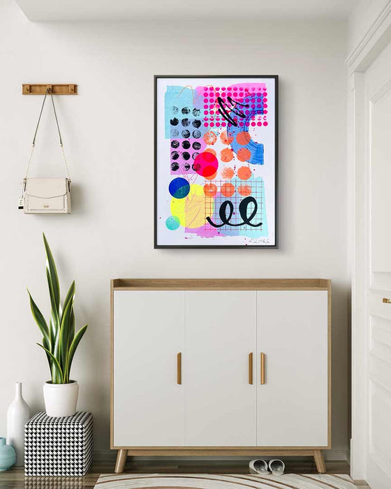 FUN PRINT#12 ORIGINAL ONE-OF-A-KIND MIXED-MEDIA SCREEN PRINT