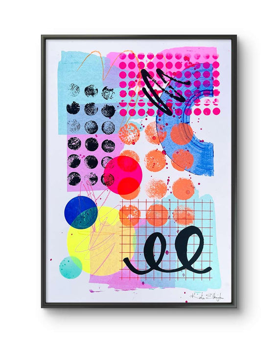 FUN PRINT#12 ORIGINAL ONE-OF-A-KIND MIXED-MEDIA SCREEN PRINT