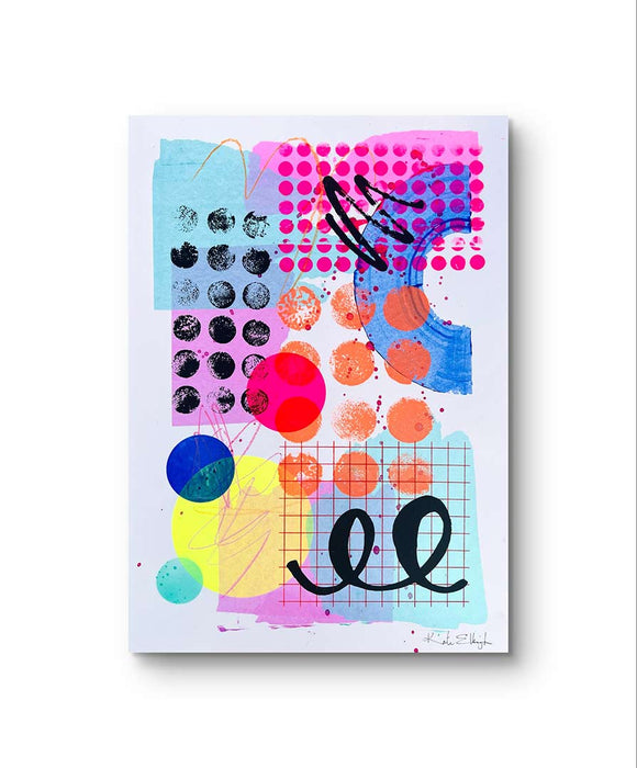 FUN PRINT#12 ORIGINAL ONE-OF-A-KIND MIXED-MEDIA SCREEN PRINT