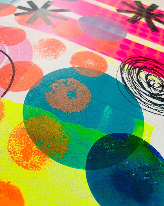 FUN PRINT#1 ORIGINAL ONE-OF-A-KIND MIXED-MEDIA SCREEN PRINT
