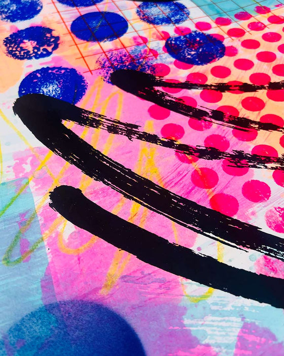FUN PRINT#2 ORIGINAL ONE-OF-A-KIND MIXED-MEDIA SCREEN PRINT