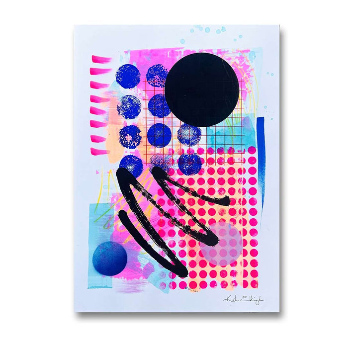 FUN PRINT#2 ORIGINAL ONE-OF-A-KIND MIXED-MEDIA SCREEN PRINT