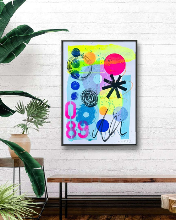 FUN PRINT#4 ORIGINAL ONE-OF-A-KIND MIXED-MEDIA SCREEN PRINT