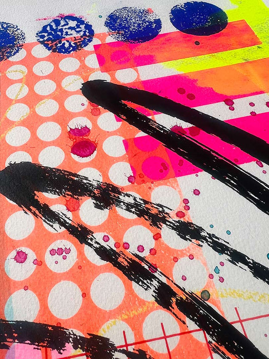 FUN PRINT#5 ORIGINAL ONE-OF-A-KIND MIXED-MEDIA SCREEN PRINT