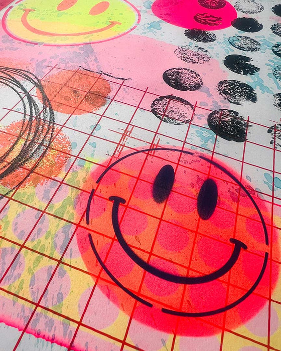 FUN PRINT#6 ORIGINAL ONE-OF-A-KIND MIXED-MEDIA SCREEN PRINT