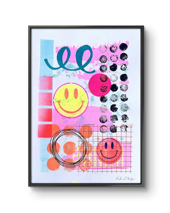FUN PRINT#6 ORIGINAL ONE-OF-A-KIND MIXED-MEDIA SCREEN PRINT