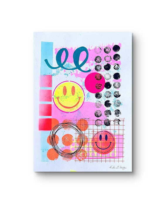 FUN PRINT#6 ORIGINAL ONE-OF-A-KIND MIXED-MEDIA SCREEN PRINT
