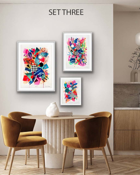 THE 'INTO IT' MIXED SIZE TRIO GALLERY SET - Small(A4), Medium(A3) & Large(A2) Fine Art Prints