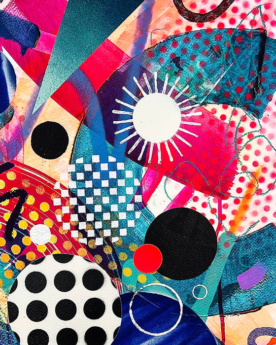 INTO IT FRAMED ORIGINAL - Colourful Mixed-Media Abstract Artwork