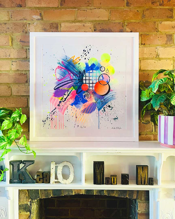DIP DAB FRAMED ORIGINAL - Colourful Mixed-Media Abstract Artwork