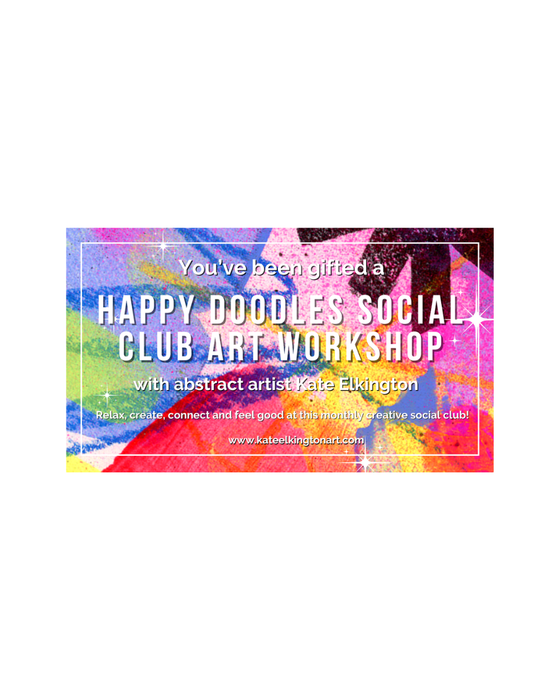 GIFTABLE CREATIVE EXPERIENCE VOUCHER & GREETINGS CARD SET - The Happy Doodles Social Club With Kate Elkington