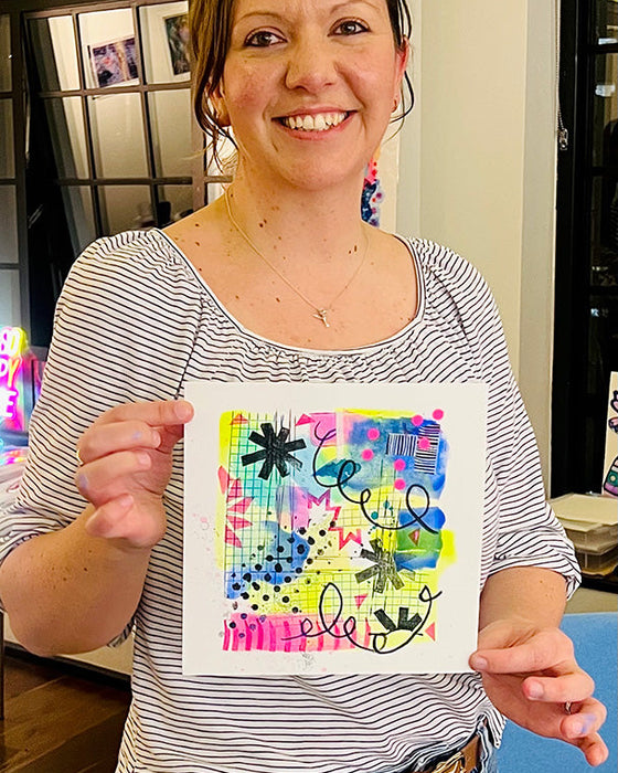 GIFTABLE CREATIVE EXPERIENCE VOUCHER & GREETINGS CARD SET - The Happy Doodles Social Club With Kate Elkington